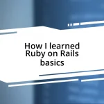 How I learned Ruby on Rails basics